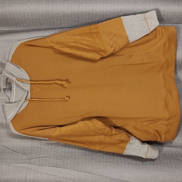 SHEIN Gold & Gray Oversized Hoodie with Pockets Sz XXL - Picture 4 of 8